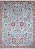 skwl-263 medium blue/ribbon red blue wool hand knotted Rug