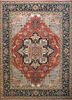 skwl-264 tabasco/marine blue red and orange wool hand knotted Rug