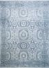 skwl-273 medium gray/sea grass grey and black wool hand knotted Rug