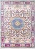 skwl-276 white/blue berry ivory wool hand knotted Rug