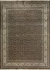 SKWL-30 Dark Brown/White beige and brown wool hand knotted Rug