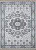skwl-316 white/deep charcoal grey and black wool hand knotted Rug