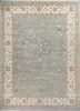 skws-115 lagoon/linen blue wool and silk hand knotted Rug