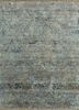 entropy grey and black wool and silk hand knotted Rug - HeadShot