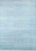 skwv-26 nickel/light turquoise blue wool and viscose hand knotted Rug