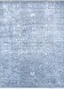 skwv-39 blue daisy/inky sea blue wool and viscose hand knotted Rug
