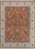 SPR-28 Copper Tan/Antique White red and orange wool hand knotted Rug