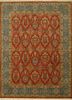 spr-41 russet/seaside blue red and orange wool hand knotted Rug