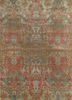 srb-155 marigold/light coffee beige and brown wool and bamboo silk hand knotted Rug