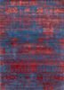 SRB-652 Blue Lake/Red Lacquer blue wool and bamboo silk hand knotted Rug