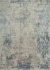 srb-703 classic gray/skyline blue grey and black wool and bamboo silk hand knotted Rug