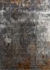 srb-703 frost gray/nickel grey and black wool and bamboo silk hand knotted Rug
