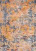 srb-705 shell coral/skyline blue red and orange wool and bamboo silk hand knotted Rug