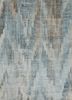 srb-727 aquamarine/antique white blue wool and bamboo silk hand knotted Rug