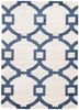 taq-193 white/navy blue ivory wool and viscose hand tufted Rug