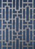 contour blue wool and viscose hand tufted Rug - HeadShot