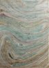 taq-4309 sea mist green/beige blue wool and viscose hand tufted Rug