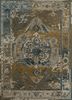 taq-637 oyster/aegean blue beige and brown wool and viscose hand tufted Rug