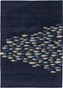 taq-802 medieval blue/medieval blue blue wool and viscose hand tufted Rug