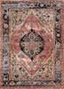 tnq-637 rose petal/chicory red and orange wool and viscose hand tufted Rug
