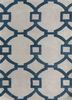 TRA-13156 Cloud White/Teal Blue ivory wool hand tufted Rug