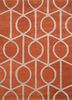 TRA-13320 Antique White/Indian Brown ivory wool hand tufted Rug