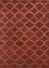 TRA-13333 Red Oxide/Charcoal Slate red and orange wool and viscose hand tufted Rug