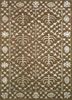 TRA-13359 Tobacco/Antique White beige and brown wool and viscose hand tufted Rug