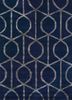 contour blue wool and viscose hand tufted Rug - HeadShot