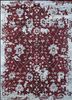 tra-13471 deep ruby/light smoke gray red and orange wool and viscose hand tufted Rug
