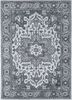 tra-13499 antique white/medium gray grey and black wool and viscose hand tufted Rug