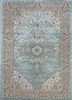 tra-14471 sea blue/beige blue wool and viscose hand tufted Rug