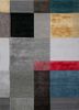 tra-4341(md) white/cinnabar grey and black wool and viscose hand tufted Rug