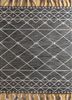 tra-461 black olive/antique white grey and black wool hand tufted Rug