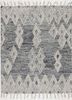tra-464 slate blue/silver ash grey and black wool hand tufted Rug