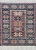 tx-2181 red ochre/indigo red and orange wool hand knotted Rug
