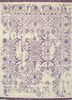 TX-503 Creamy White/Gentle Violet ivory wool and silk hand knotted Rug