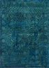 TX-503 Teal Blue/Teal Blue blue wool and silk hand knotted Rug
