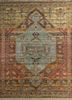 UPR-1031 Leather Brown/Espresso red and orange wool hand knotted Rug