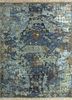 UPR-1033(CS-01) Stone Blue/CastleRock blue wool hand knotted Rug