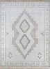 upr-1501 white/dark ivory ivory wool hand knotted Rug