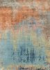 esk-9014 sea mist green/red orange blue wool and bamboo silk hand knotted Rug