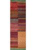 komal red and orange wool and bamboo silk hand knotted Rug