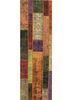 pae-3353 red orange/forest green red and orange wool patchwork Rug