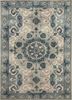 pkwl-8002 silver gray/smoke blue grey and black wool hand knotted Rug