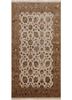 qnq-03 medium ivory/deep camel ivory wool and silk hand knotted Rug