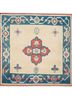 pae-249 white/balsam green blue wool hand knotted Rug