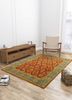 gulnar red and orange wool hand knotted Rug - Loom