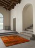 lacuna red and orange wool and silk patchwork Rug - Rander