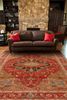 village by artemis red and orange wool hand knotted Rug - RoomScene